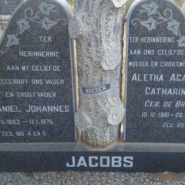 JACOBS Daniel Johannes 1893-1975 &amp; Aletha Agatha Catharina DE BRUIN 1901-1977