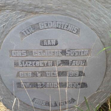 FAUL Elizebeth P. 1919-1936