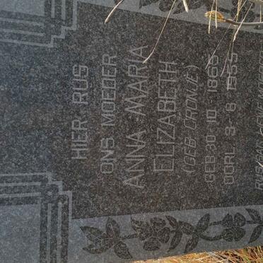 JAGER Anna Maria Elizabeth, de nee CRONJÉ 1865-1955