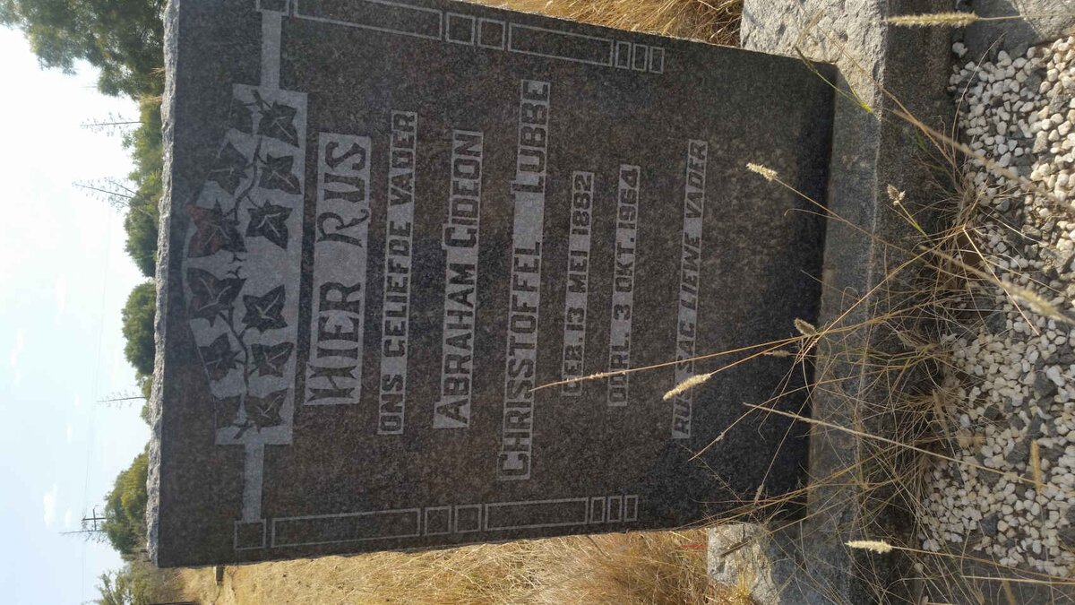 LUBBE Abraham Gideon Chrisstoffel 1882-1964