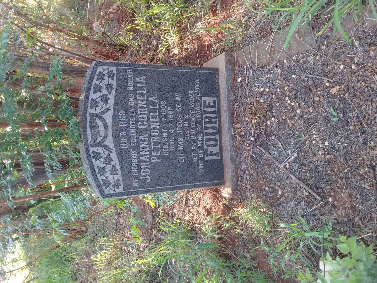 FOURIE Johanna Cornelia Petronella nee SMIT 1903-1962