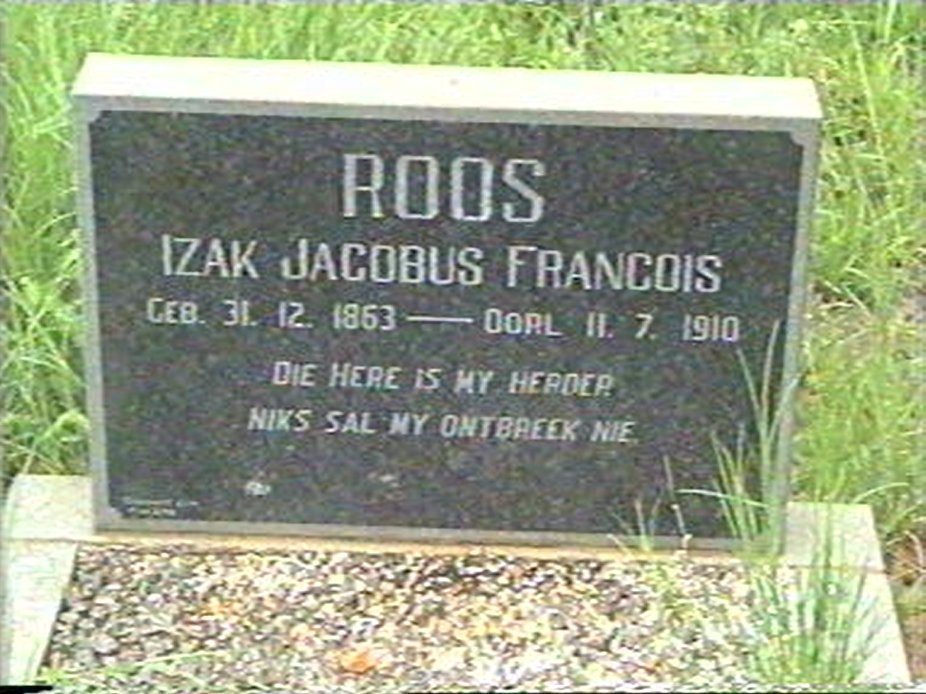 ROOS Izak Jakobus Francois 1863-1910