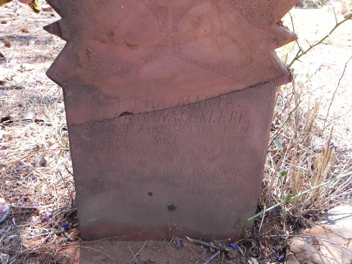 KLERK Martha Maria Fransina, de 1904-1909