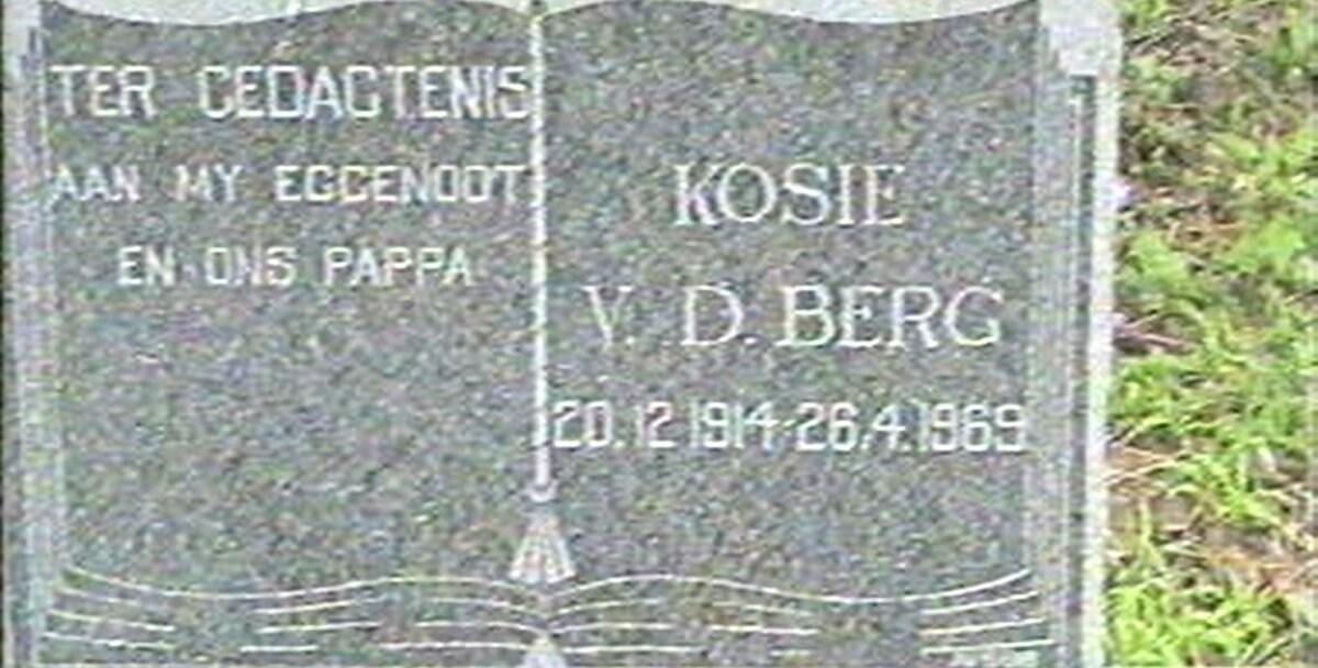 BERG Jacobus Frederik, v.d. 1914-1969