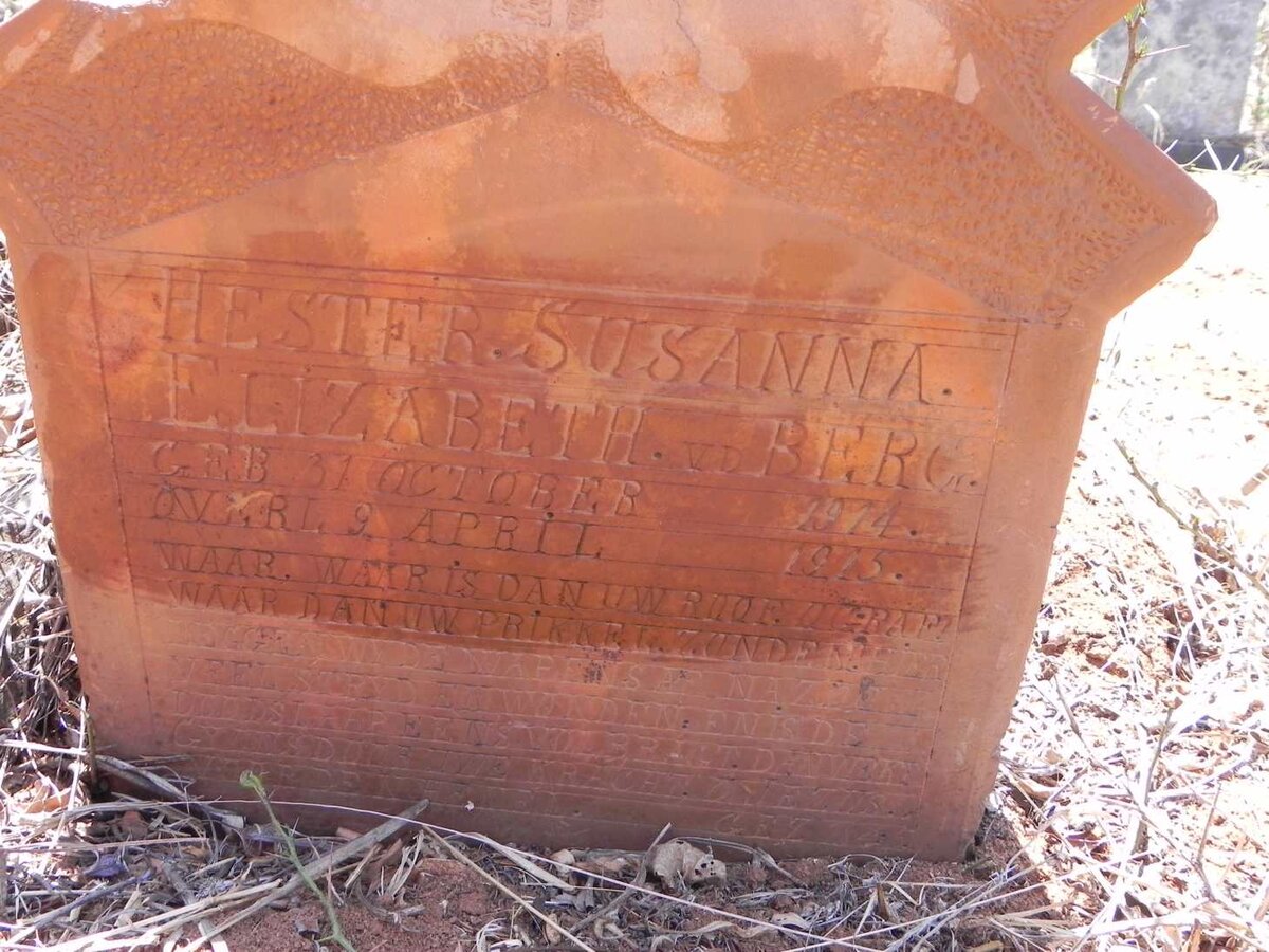 BERG Hester Susanna Elizabeth, v.d. 1914-1915