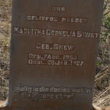 SWART Magritha Cornelia nee SNOW 1853-1927