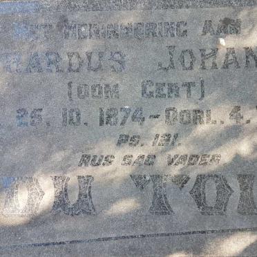 TOIT Gerhardus Johannes, du 1874-1952