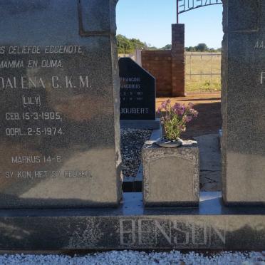 BENSON Robert Ernest 1903-1985 &amp; Magdalena C.K.M. 1905-1974