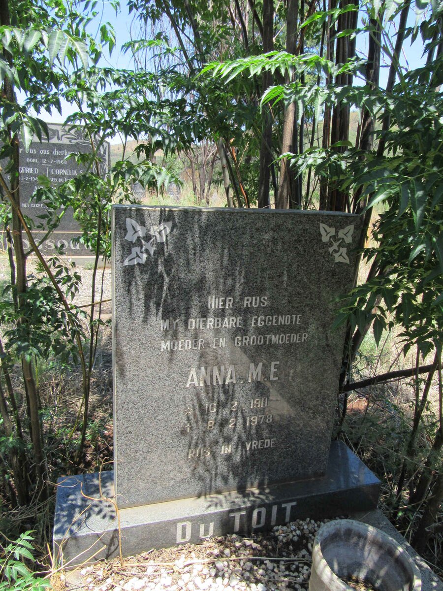 TOIT Anna M.E., du 1911-1978