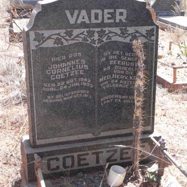 COETZEE Johannes Cornelius 1862-1933