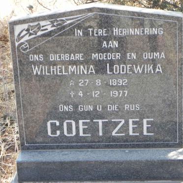 COETZEE Wilhelmina Lodewika 1892-1977