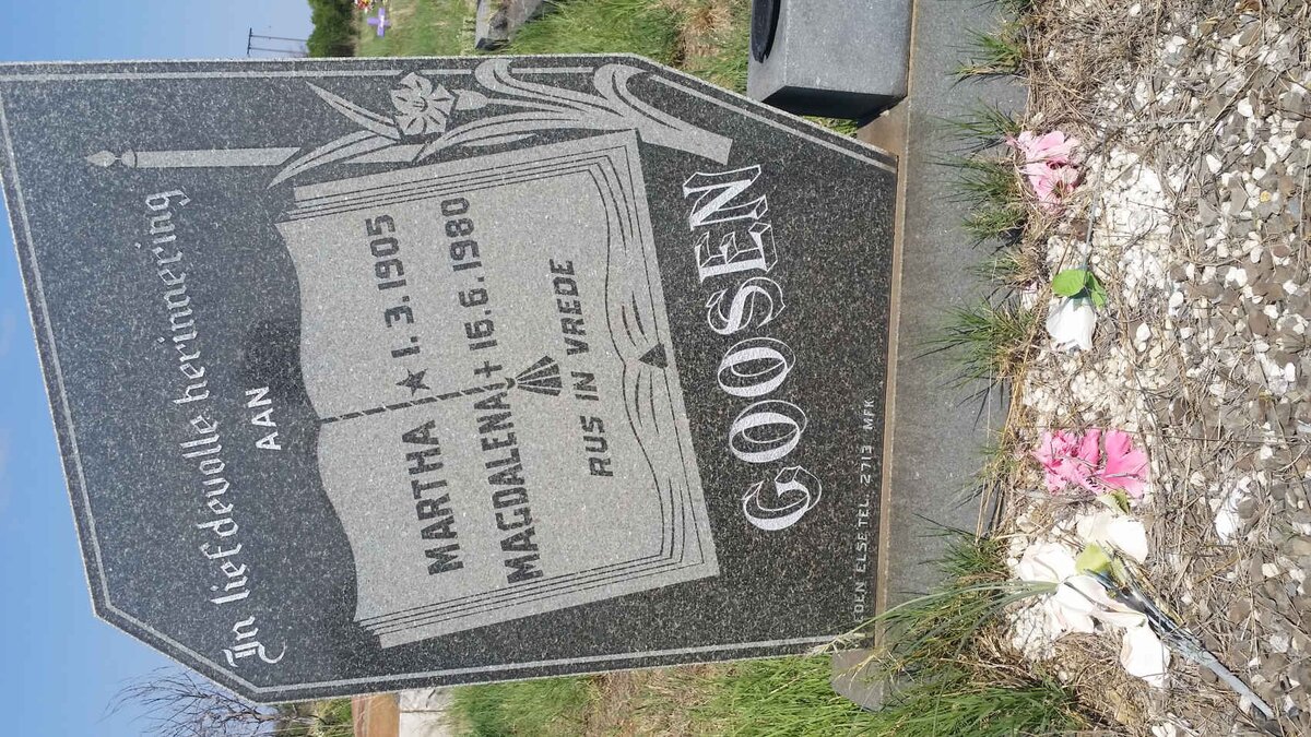 GOOSEN Martha Magdalena 1905-1980