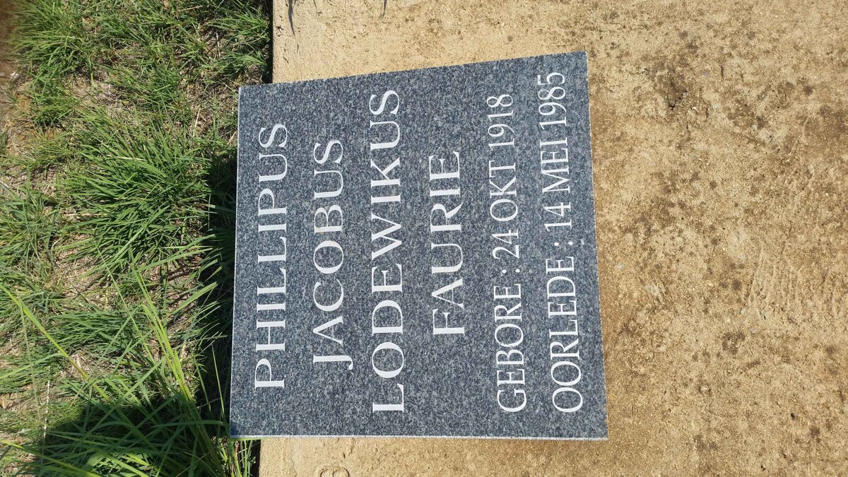 FAURIE Phillipus Jacobus Lodewikus 1918-1985