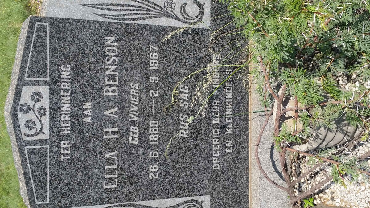 BENSON Ella H.A. nee VIVIERS 1880-1967