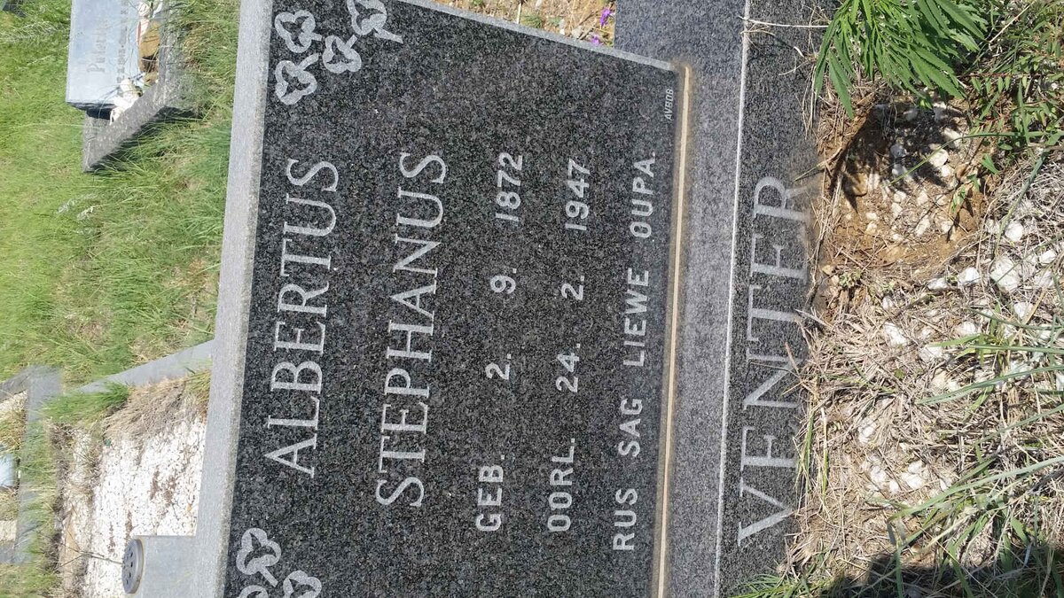 VENTER Albertus Stephanus 1872-1947