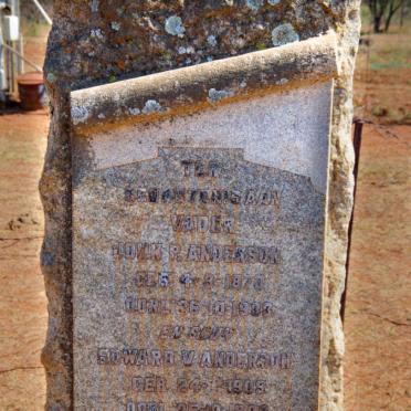 ANDERSON John P.  1870-1933 :: ANDERSON Edward V. 1909-1933