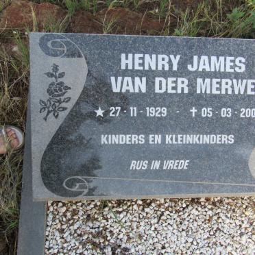 MERWE Henry James, van der 1929-2008