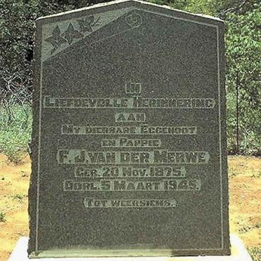 MERWE F.J., van der 1875-1945