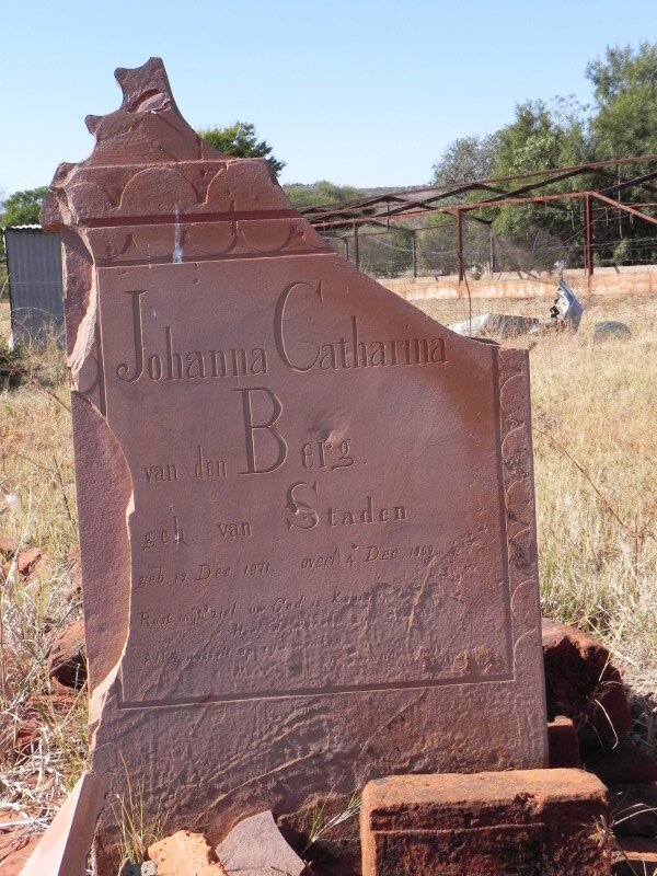 BERG Johanna Catharina, van den nee VAN STADEN 1871-1909