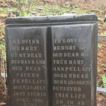 PELLATT F.H. 1857-1931 &amp; Mary Ann EDGAR 1870-1949