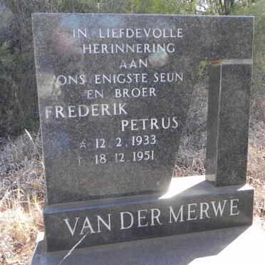 MERWE Frederik Petrus, van der 1933-1951