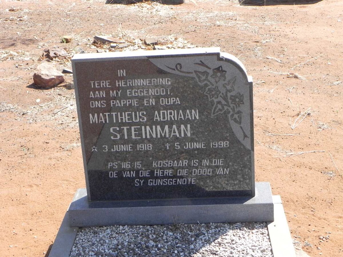 STEINMAN Mattheus Adriaan 1918-1998