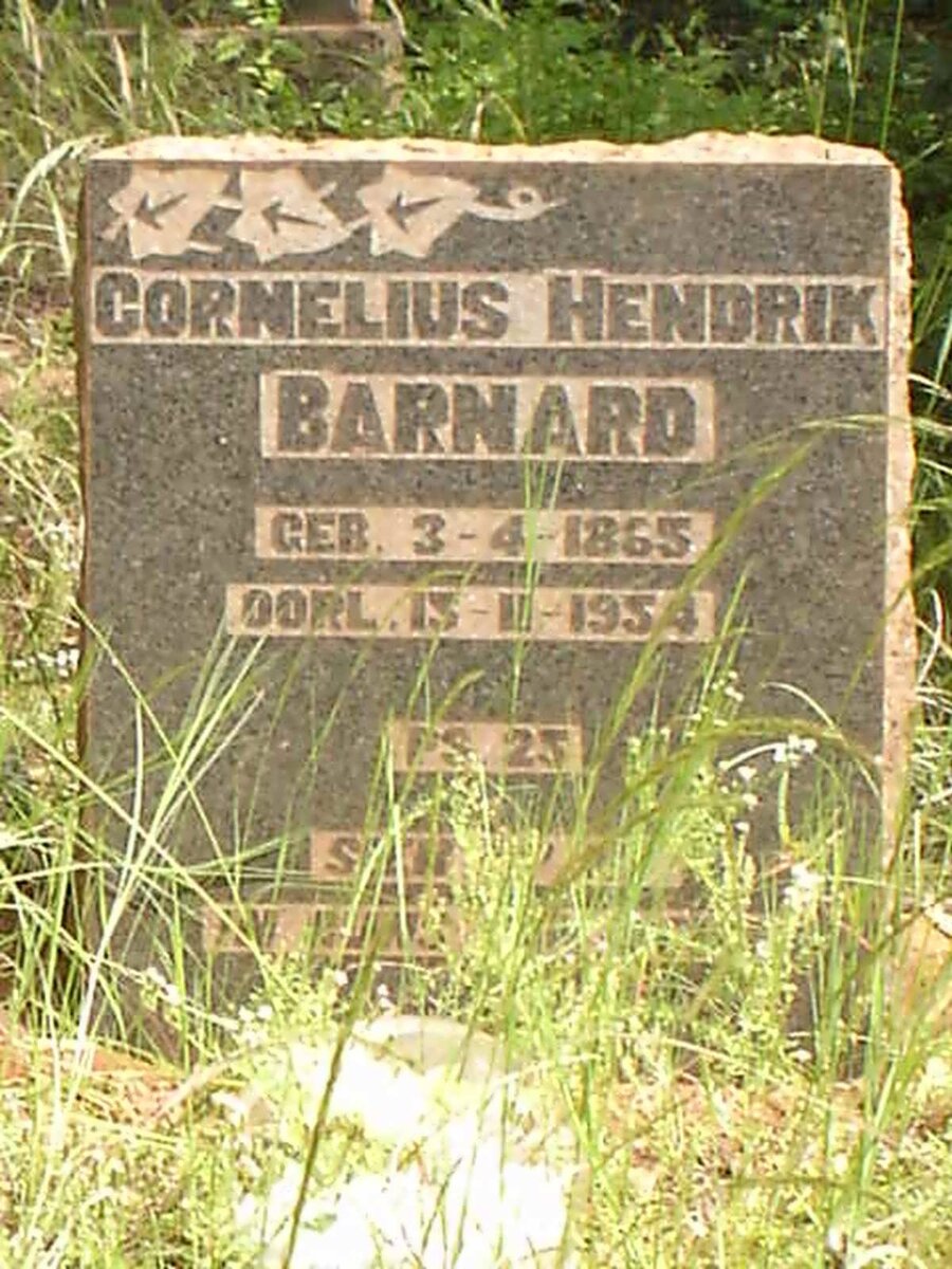 BARNARD Cornelius Hendrik 1865-1954