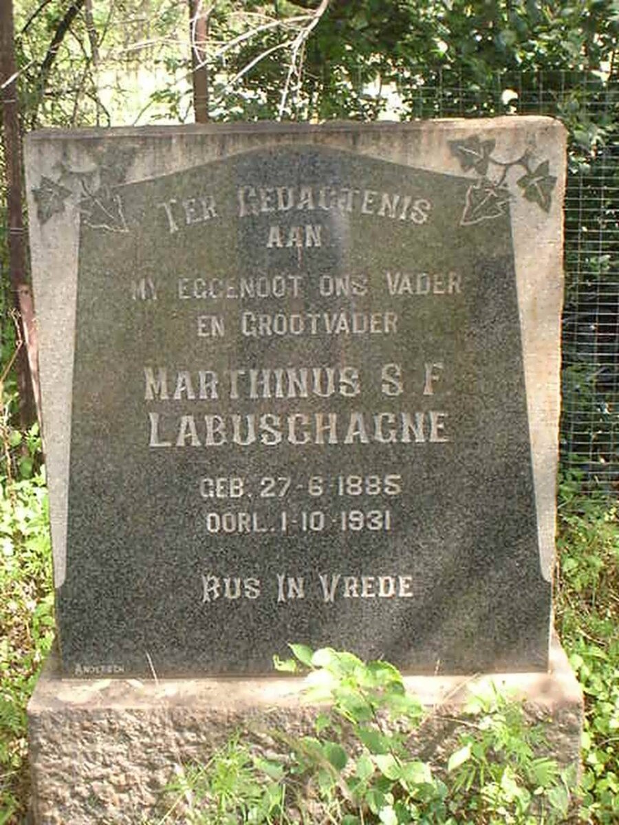 LABUSCHAGNE Marthinus S. F. 1885-1931 