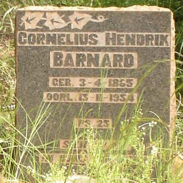 BARNARD Cornelius Hendrik 1865-1954