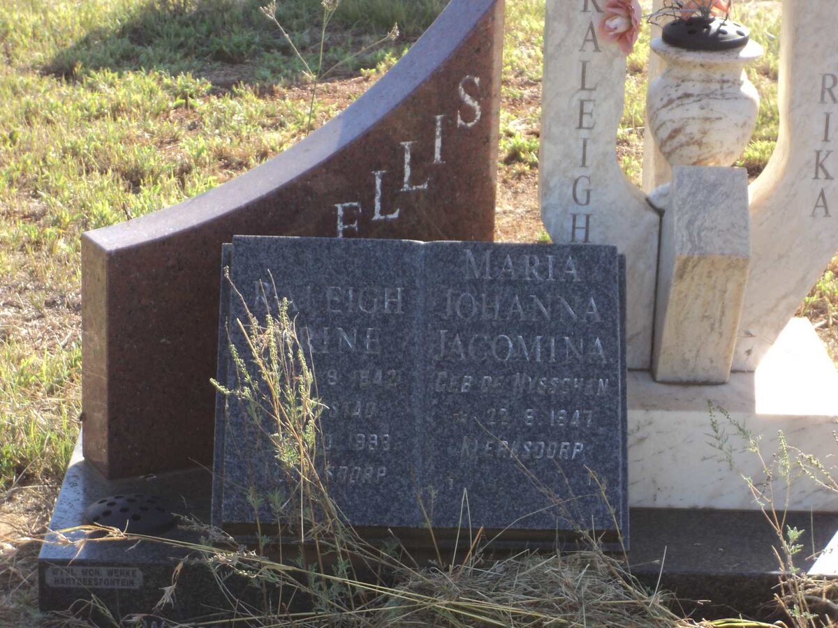 ELLIS Raleigh Brine 1942-1998 &amp; Maria Johanna Jacomina DE NYSSCHEN 1947-