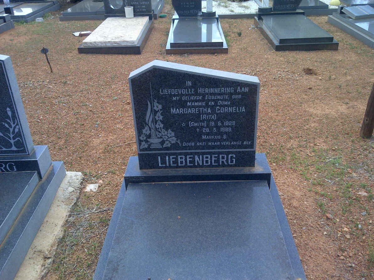 LIEBENBERG Margaretha Cornelia nee SMITH 1929-1988