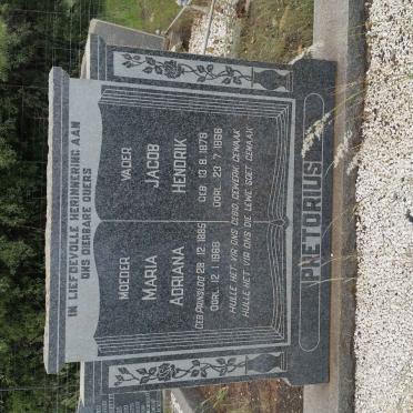 PRETORIUS Jacob Hendrik 1879-1966 &amp; Maria Adriana PRINSLOO 1885-1966