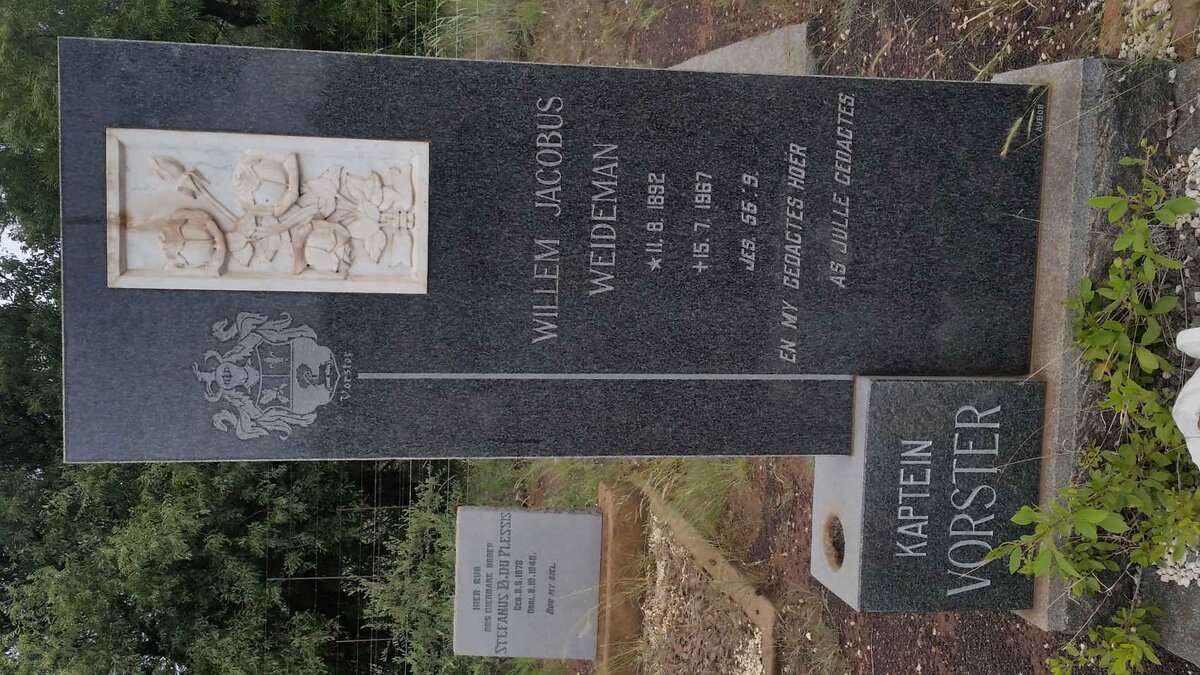 VORSTER Willem Jacobus Weideman 1892-1967