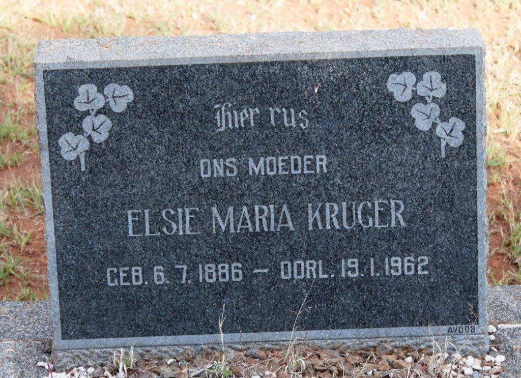 KRUGER Elsie Maria 1886-1962