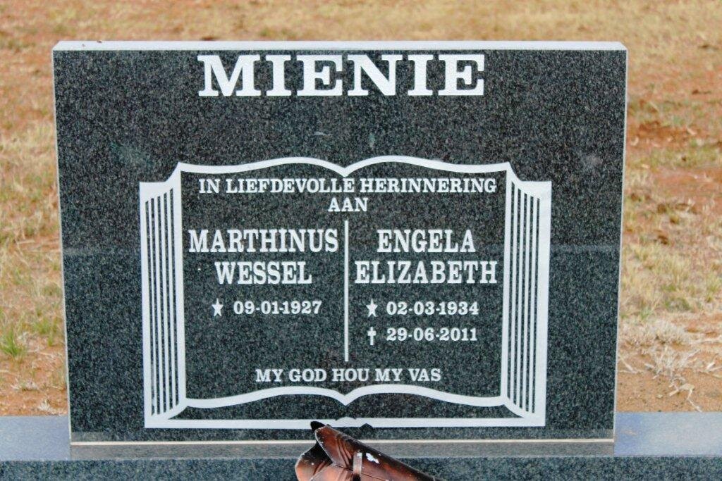 MIENIE Marthinus Wessel 1927- &amp; Engela Elizabeth 1934-2011