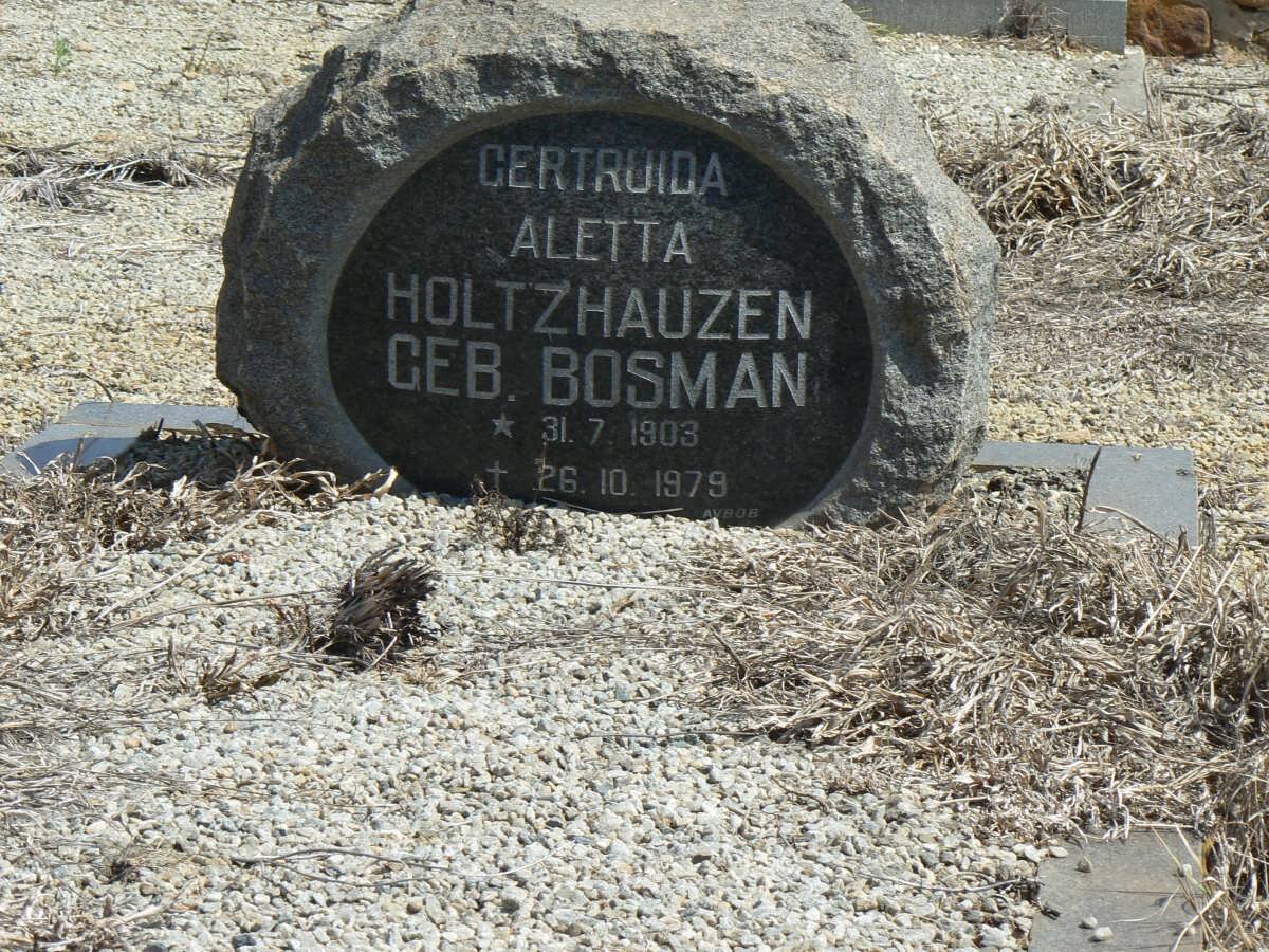 HOLTZHAUZEN Gertruida Aletta nee BOSMAN 1903-1979