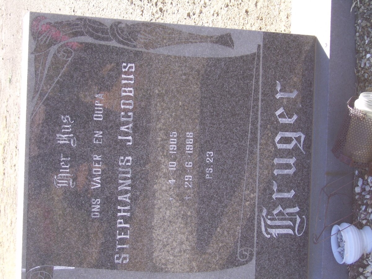 KRUGER Stephanus Jacobus 1905-1988