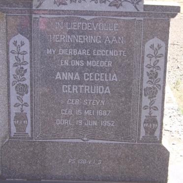 HOLTZHAUSEN Anna Cecelia Gertruida nee STEYN 1887-1952