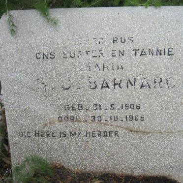 BARNARD Maria H.J. 1906-1968