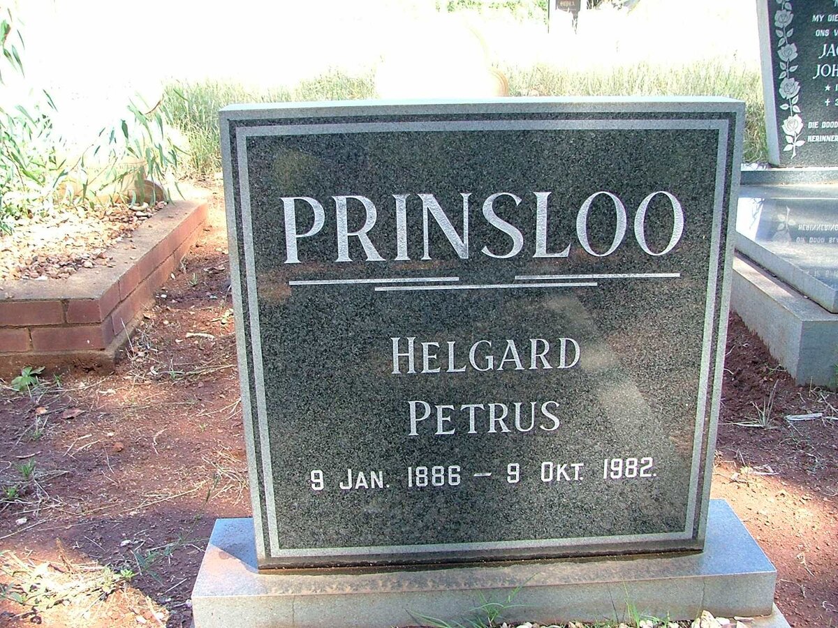 PRINSLOO Helgard Petrus 1886-1982