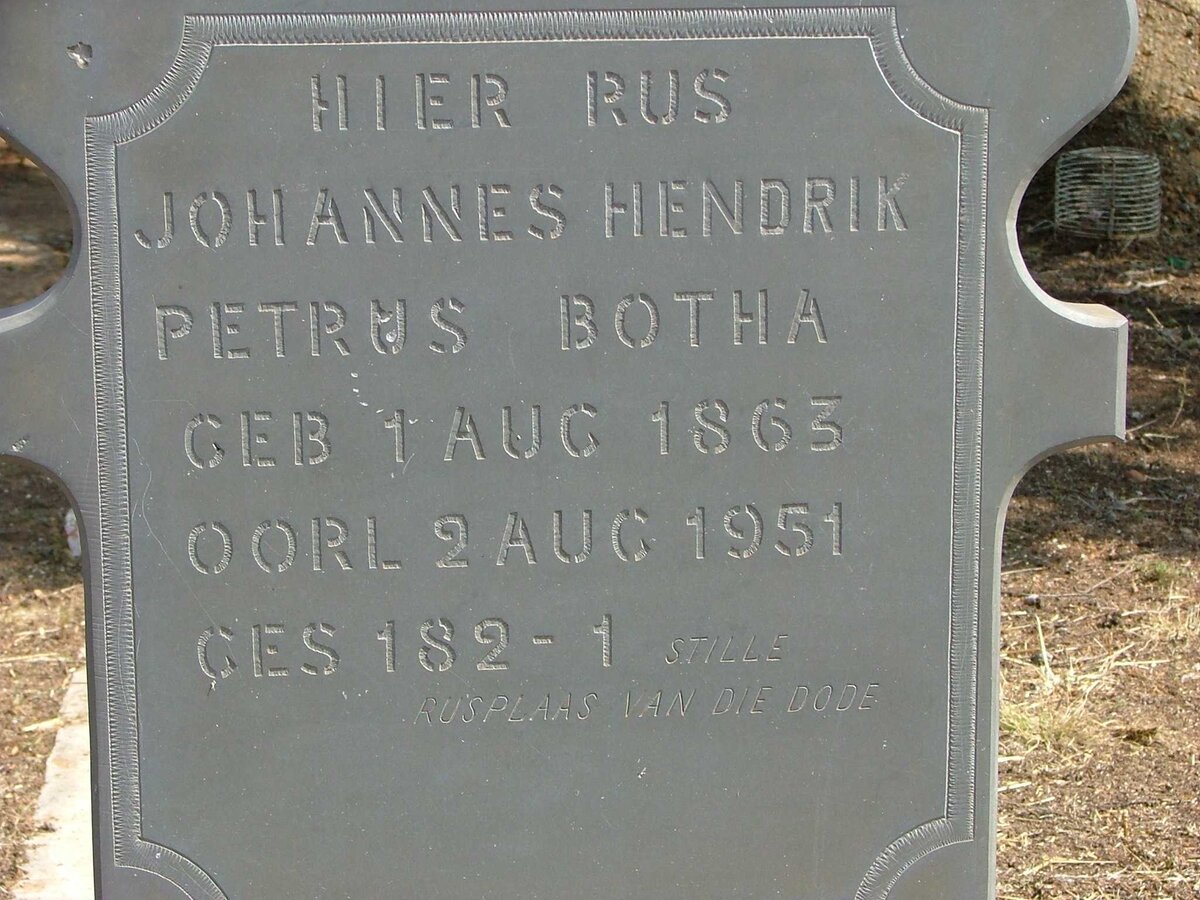 BOTHA Johannes Hendrik Petrus 1863-1951
