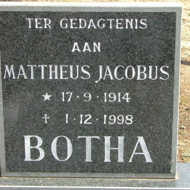 BOTHA Mattheus Jacobus 1914-1998