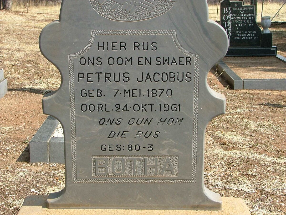 BOTHA Petrus Jacobus 1870-1961