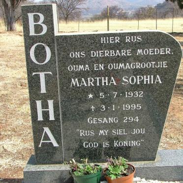 BOTHA Martha Sophia 1932-1995