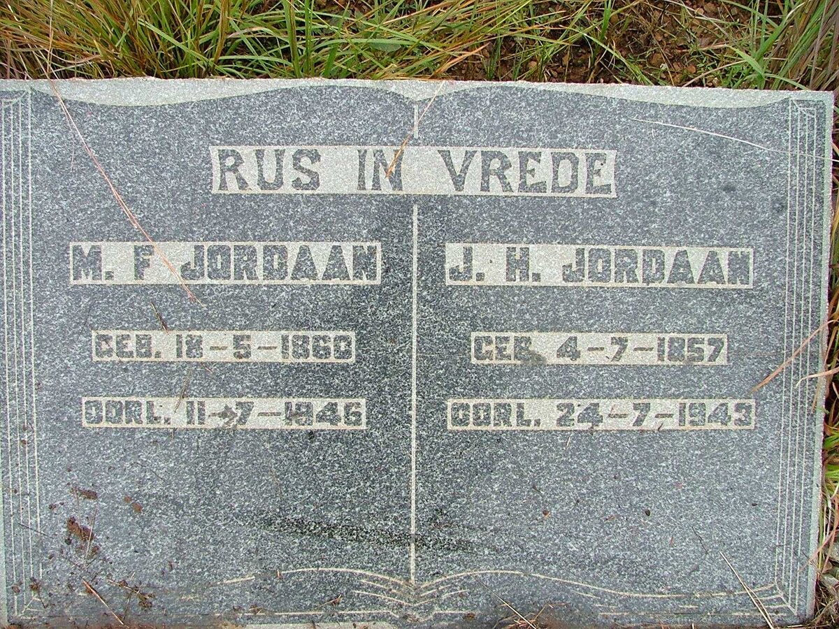 JORDAAN J.H. 1857-1943 :: JORDAAN M.F. 1860-1946