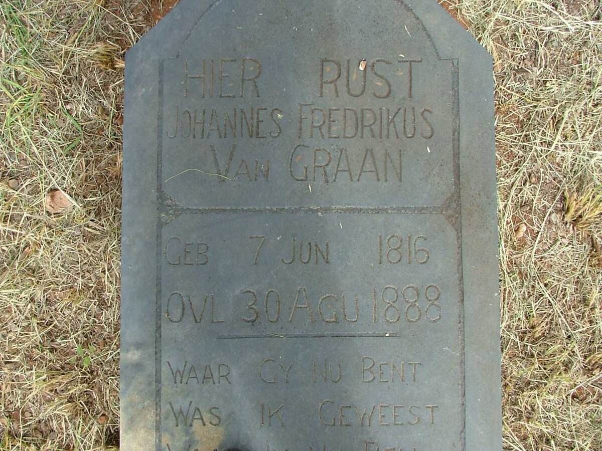 GRAAN Johannes Fredrikus, van  1816-1888