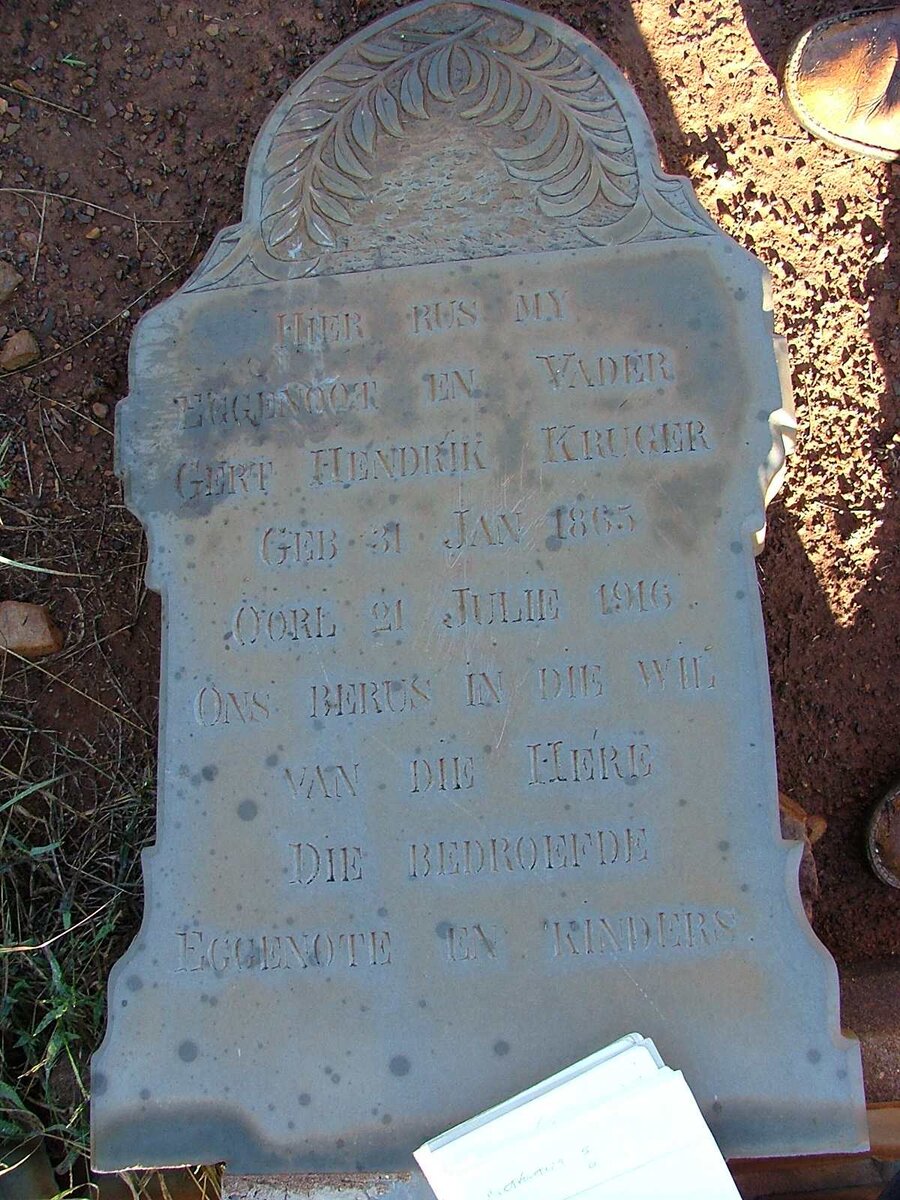 KRUGER Gert Hendrik 1865-1916