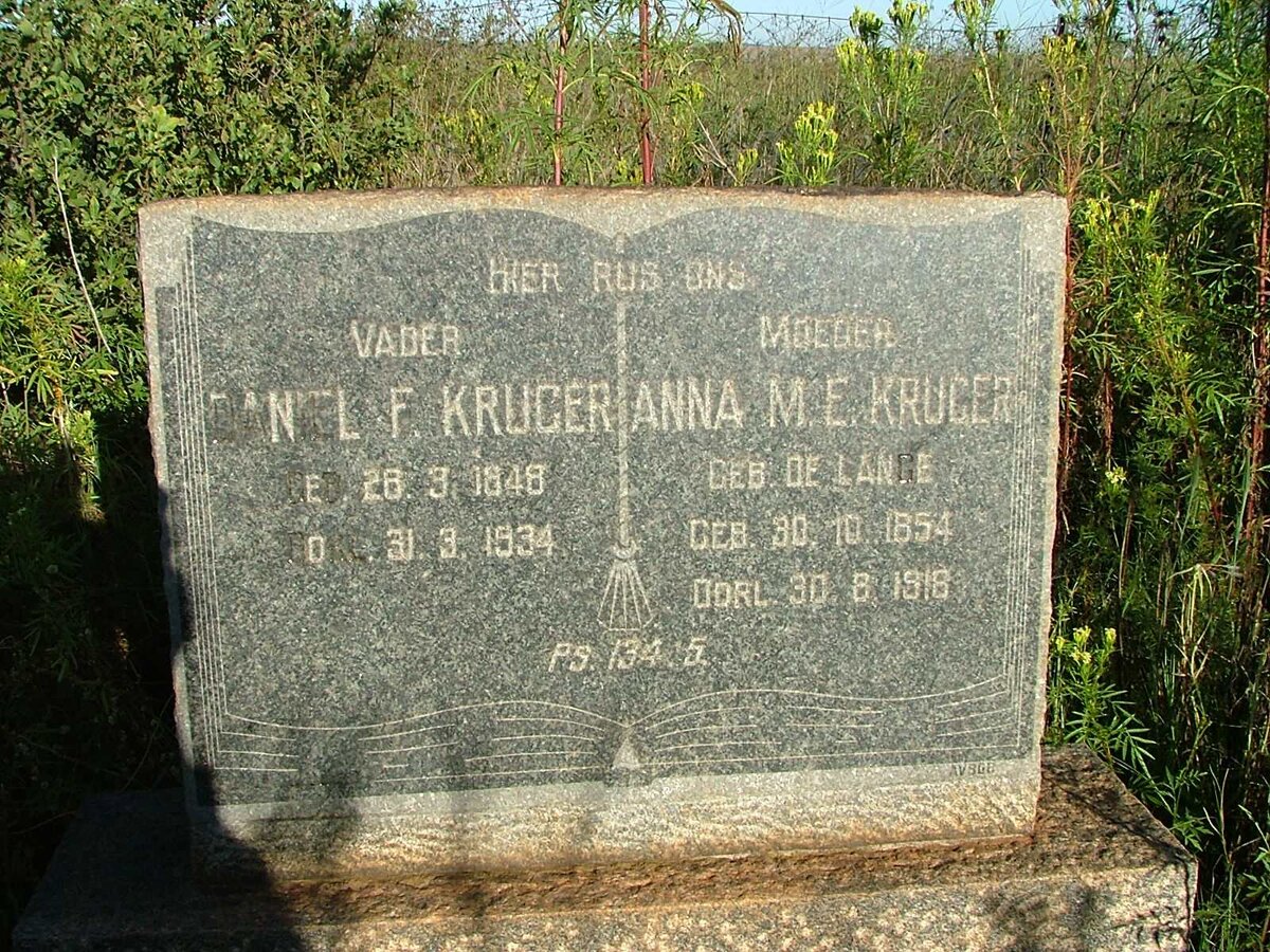 KRUGER Daniel F. 1848-1934 &amp; Anna M.E. DE LANGE 1854-1918