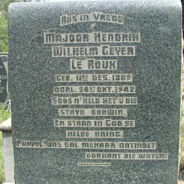 ROUX Hendrik Wilhelm Geyer, le 1889-1942