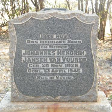 VUUREN Johannes Hendrik, Jansen van 1925-1946